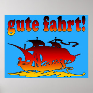 Affiche Gute Fahrt Bon voyage en Allemagne Vacances Voyage