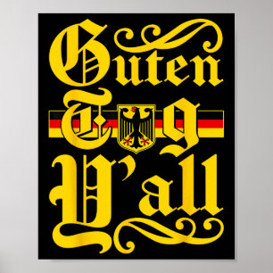 Affiche Guten Tag Yall Allemagne Flag Festival Hommes Femm