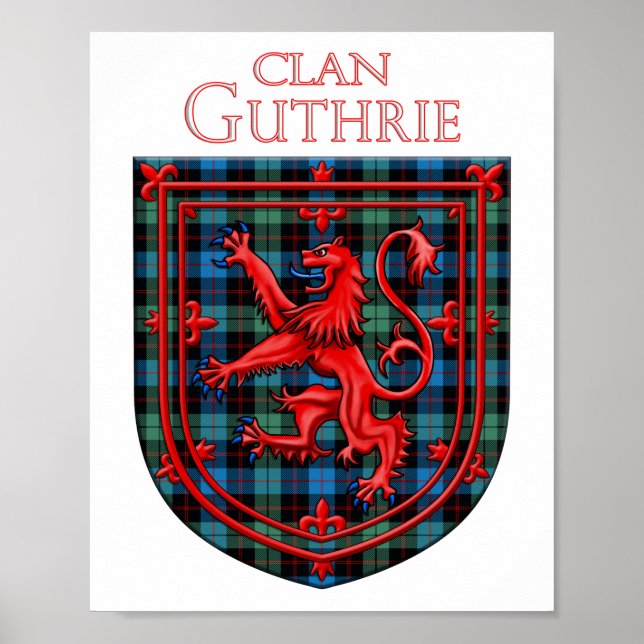 Affiche Guthrie Tartan Scottish Plaid Lion Rampant (Devant)