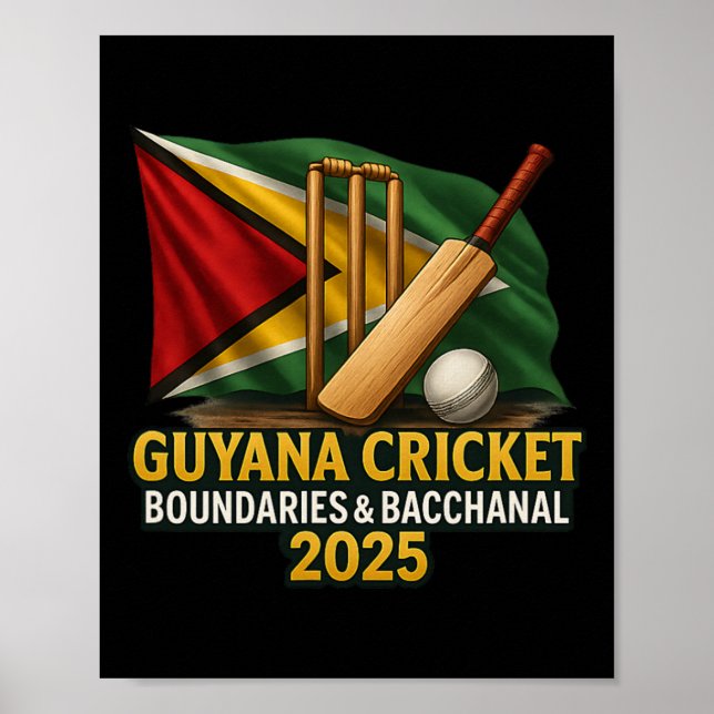 Affiche Guyana Cricket des Caraïbes 2025 Limites et canal (Devant)
