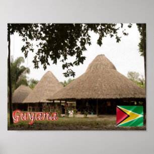 Affiche Guyana - Maisons -