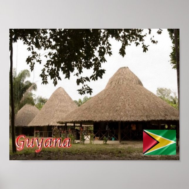 Affiche Guyana - Maisons - (Devant)