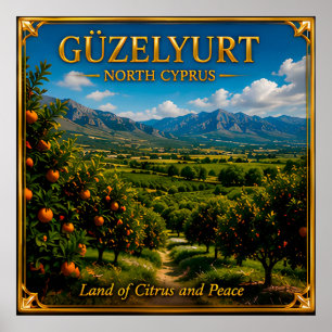 Affiche Guzelyurt Chypre du Nord Voyage dans la Vallée Ver