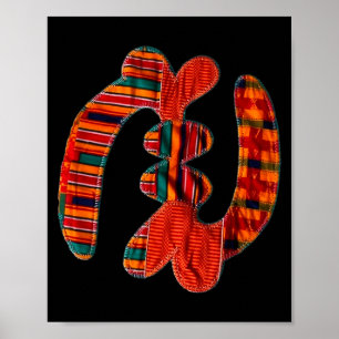 Affiche Gye Nyame - Symbole africain du tissu Kente Ghana