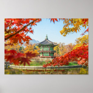 Affiche Gyeongbokgung Corée Leçons d'automne