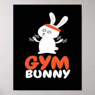 Affiche Gym Bunny Fitness entraînement musculaire