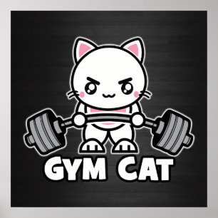 Affiche Gym Cat - Motivation de l'entraînement