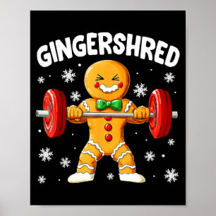 Affiche Gym de Noël Gingerbread Gingershred Entraînement d