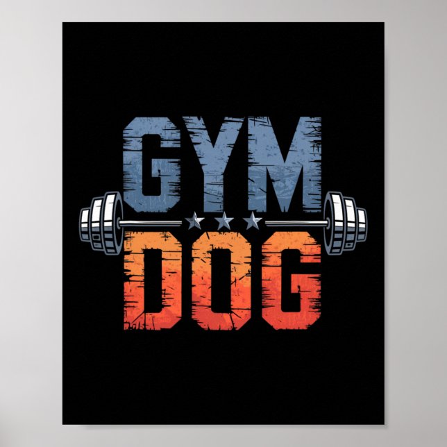 Affiche Gym Dog Meaning Gym Dog Costume Weight Lifting Gym (Devant)