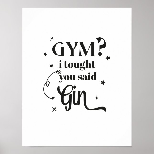 Affiche GYM ? Je pensais que tu avais dit GIN ! (Devant)