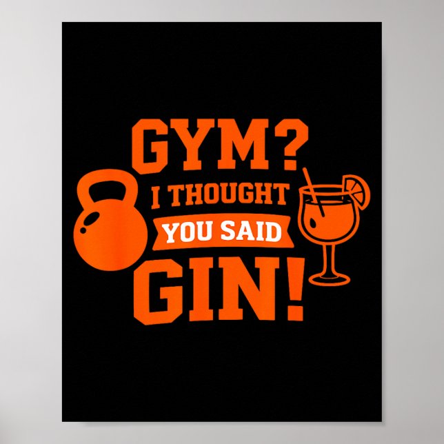 Affiche Gym_ je pensais que tu avais dit gin ! boisson d'e (Devant)