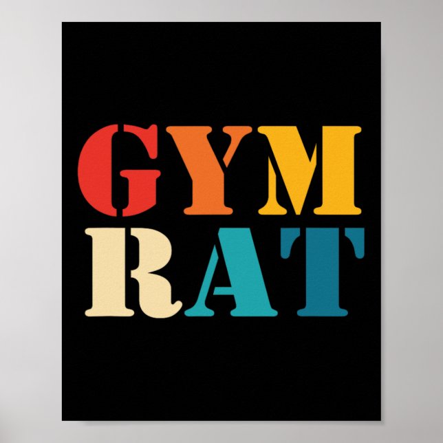Affiche Gym Lover entraînement Bodybuilding Retro Alphabet (Devant)