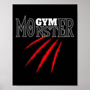 Affiche Gym Monster Sport Bodybuilding Entraînement Poids 