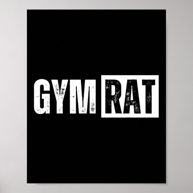 Affiche Gym Rat Drôle Exercice de musculation (Devant)
