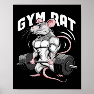 Affiche Gym Rat Funny Bodybuilding Fitness entraînement Gy