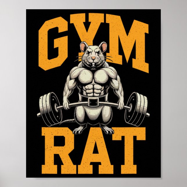 Affiche Gym Rat Signification Gym Rat Costume Poids Liftin (Devant)