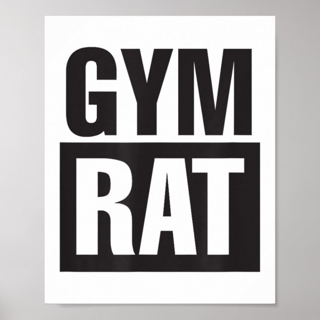 Affiche Gym Rat - Workout - Hustle - Fitness - Motivation  (Devant)