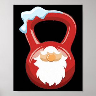 Affiche Gymnase De Noël Gnome Kettlebell Xmas Pour Gy