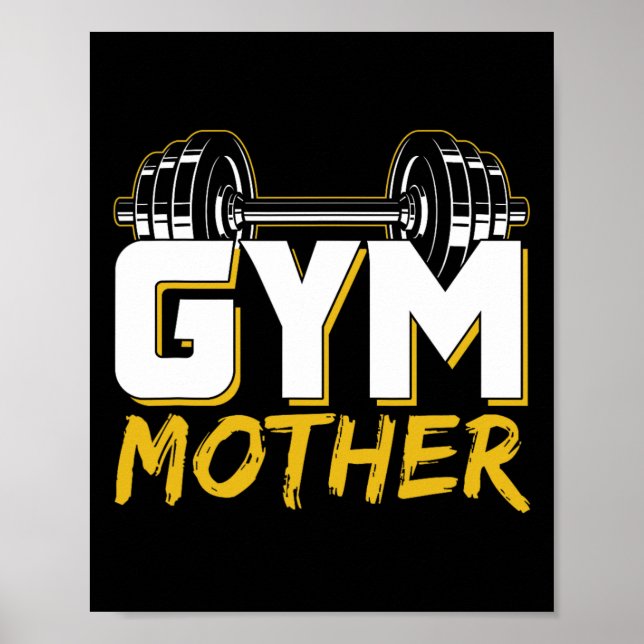 Affiche Gymnase Entraînement Mère Exercice Poids Fitness (Devant)
