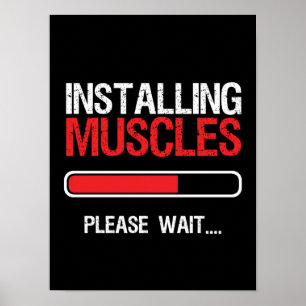 Affiche Gymnase Fitness Body Builder Installation Muscle