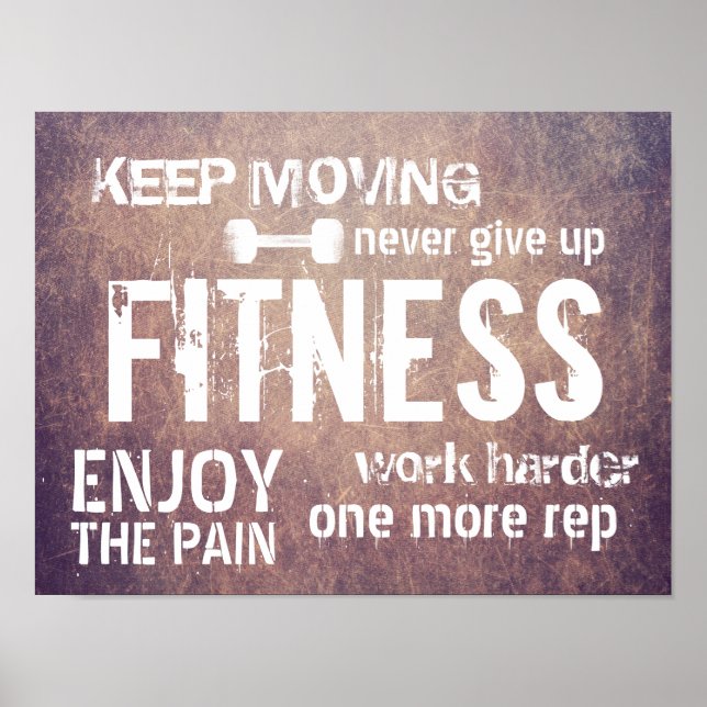 Affiche Gymnase Motivation Fitness Personal Trainer Grunge (Devant)