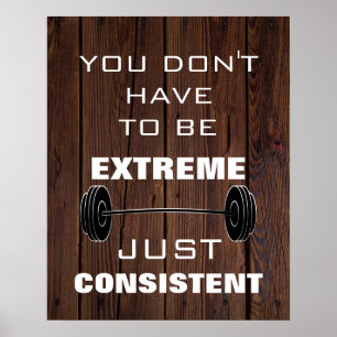 Affiche Gymnase Motivationnelle Fitness Fitness quote bois