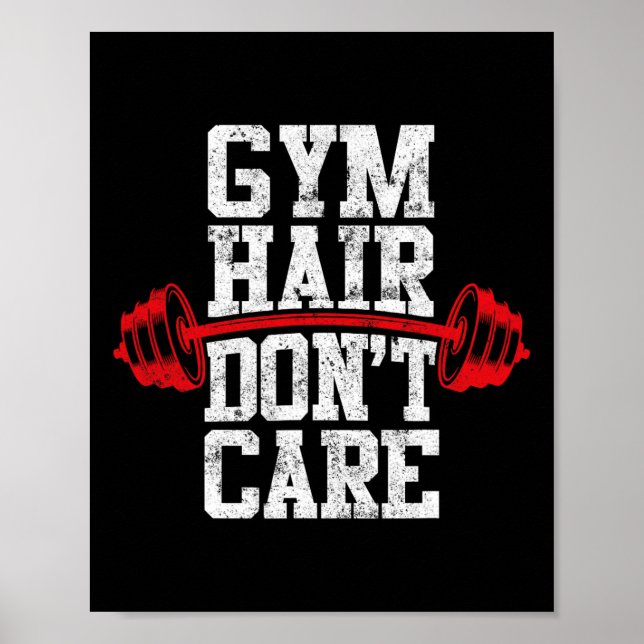 Affiche Gymnase Poids Lifting Bodybuilding Gym Cheveux D (Devant)