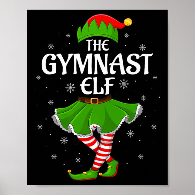 Affiche Gymnast Elf Christmas Family Girls Women Elf Squad (Devant)