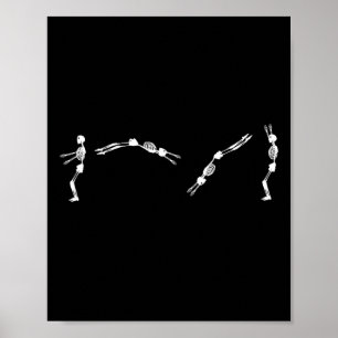 Affiche Gymnaste de squelette - Halloween Tumbling Ckflip