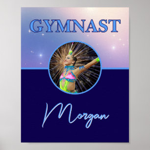 Affiche Gymnaste Deep Royal Custom Photo et nom