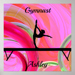 Affiche Gymnastics Beam Bold Abstract Custom