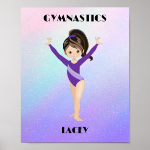 Affiche  GYMNASTICS RAINBOW GIRLS Personalized