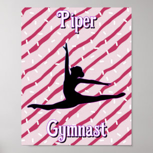 Affiche Gymnastique Bonbon Rose Blanc Poivre Menthe Saupou