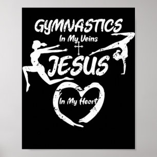 Affiche Gymnastique dans mes veines Jésus Gymnaste chrétie