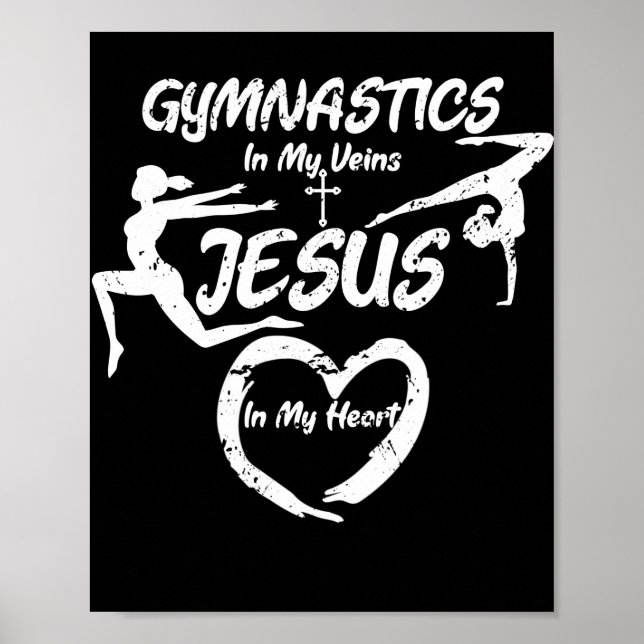 Affiche Gymnastique dans mes veines Jésus Gymnaste chrétie (Devant)