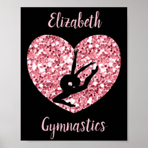 Affiche Gymnastique Féminine Rose Gold Personnalisé