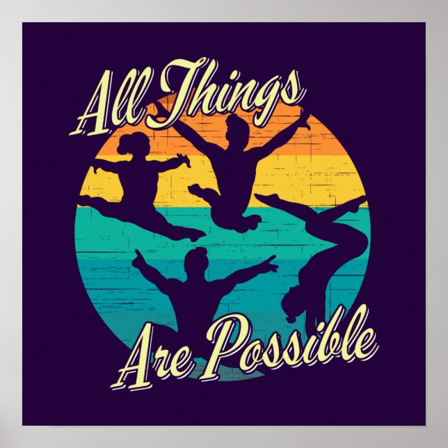 Affiche Gymnastique Féminine - Tout est Possible (Devant)