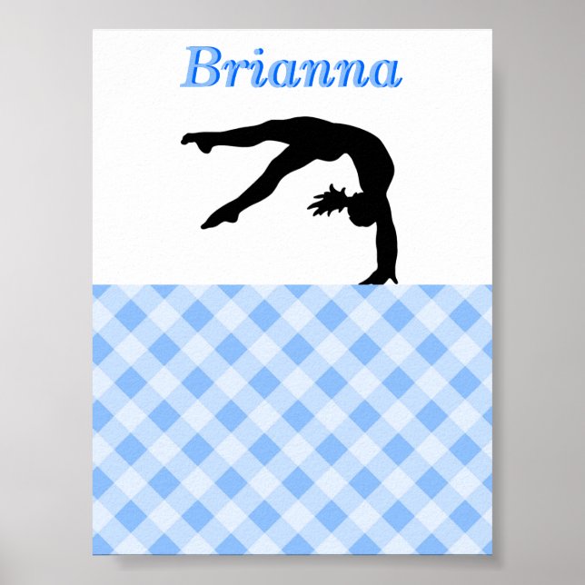 Affiche Gymnastique Fille Blissful en Bleu Personnalisé (Devant)