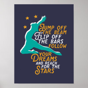 Affiche Gymnastique Inspirationnelle Sport Citation Gymnas