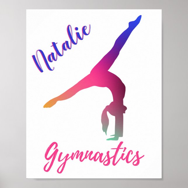 Affiche Gymnastique Kickover rose violet Personnalisé (Devant)