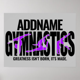 Affiche Gymnastique NOM Équipe acrobatique Gymnaste à ress