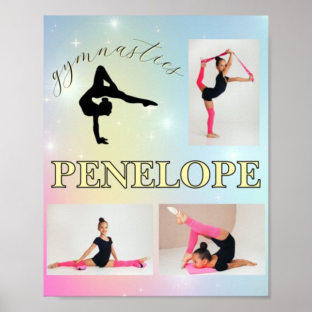 Affiche Gymnastique Pastel Arc-en-ciel Gradient 3 Photo Pe (Devant)