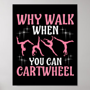Affiche Gymnastique roue cool pour filles - Noir, Clic Fit