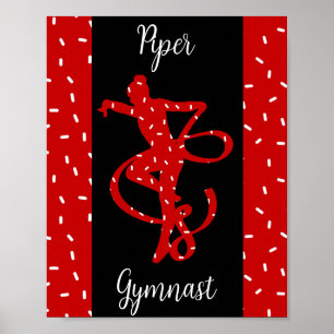 Affiche Gymnastique rythmique de Noël Rouge Bonbons Sprink