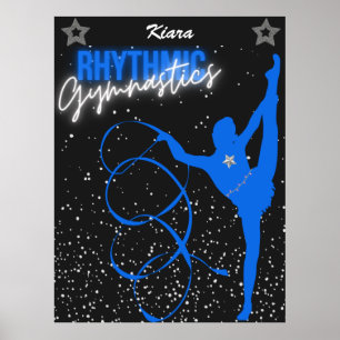 Affiche Gymnastique rythmique Ruban et étoiles