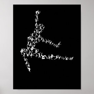 Affiche Gymnastique silhouette gymnaste aérobic esthétique
