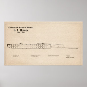 Affiche H. L. Hunley - Plan directeur des navires SD