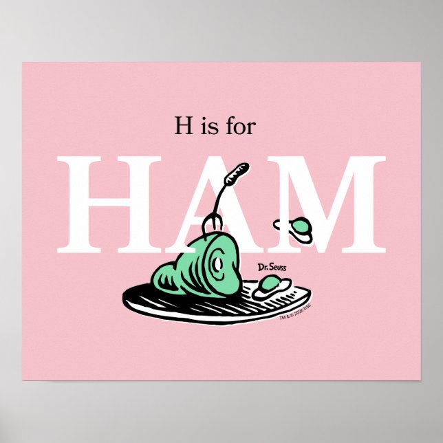 Affiche "H pour JAMBON" | Conception de l'alphabet (Devant)