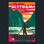 Affiche Ha Long Bay Vietnam Boat Vendeur Voyage Art Vintag<br><div class="desc">Art vectoriel Ha Long Bay. La baie de Hạ Long,  dans le nord-est du Vietnam,  est connue pour ses eaux émeraude et ses milliers d'îles calcaires surmontées de forêts tropicales.</div>