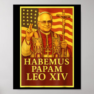 Affiche Habemus Papam Pape Leo Xiv Catholique Amérique Vin